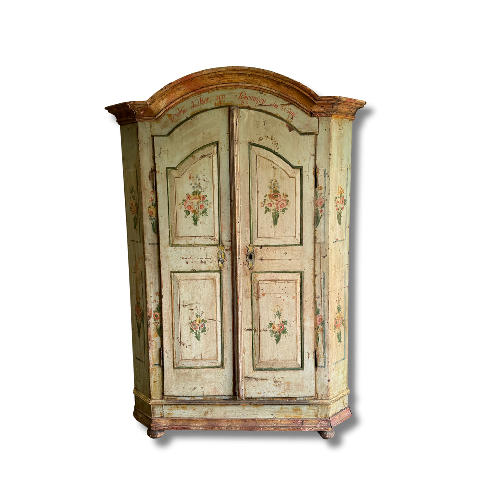 Antique Painted Wardrobe 1833 France or Germany