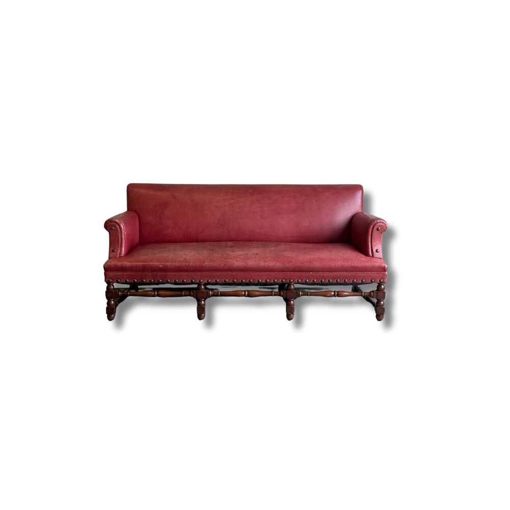 Antique Leather Sofa. England C.1900