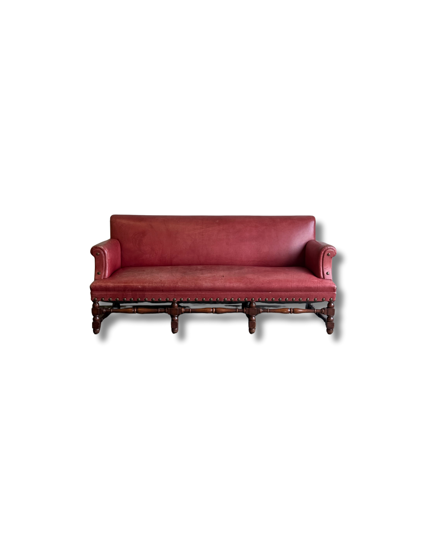 Antique Leather Sofa. England C.1900