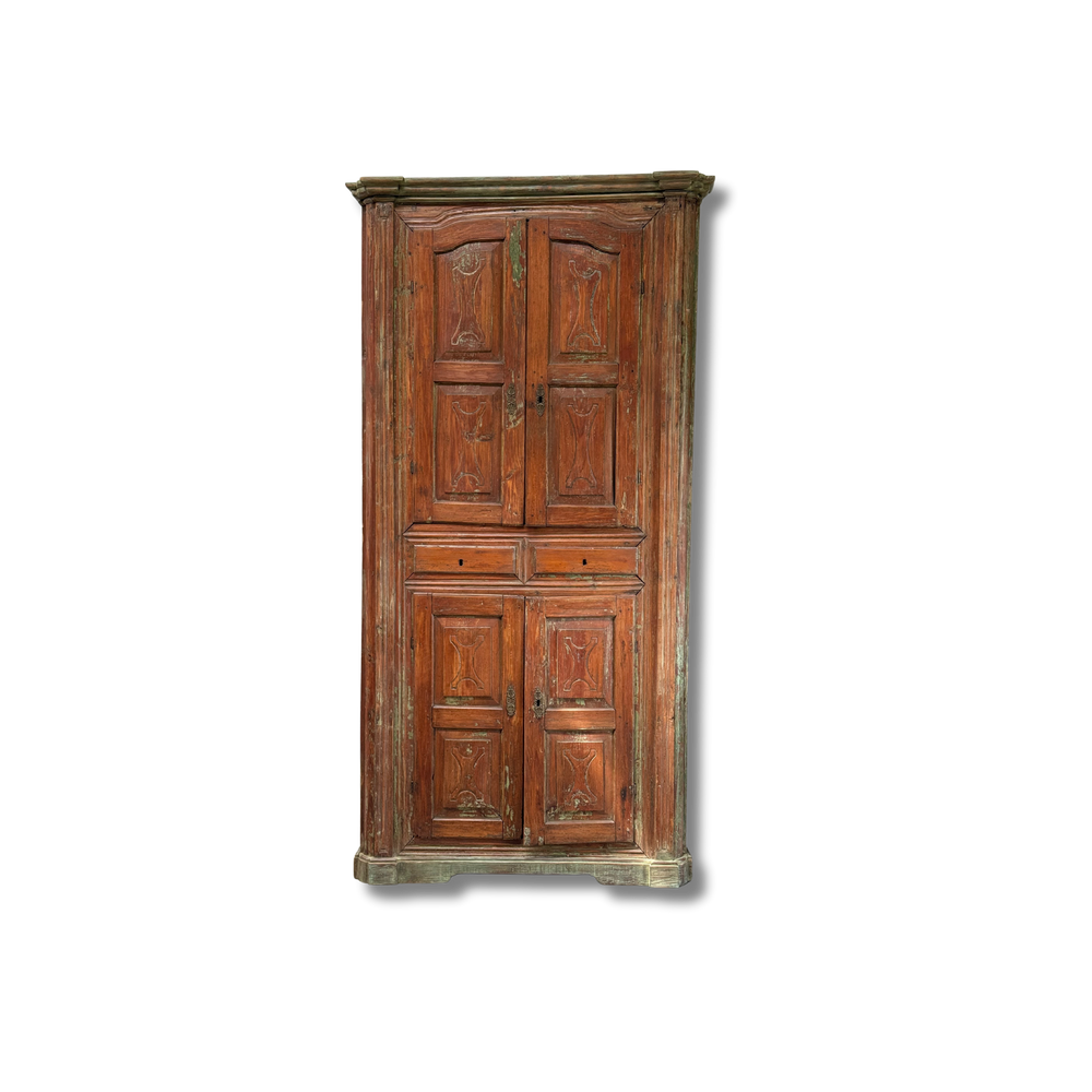 Antique Portuguese Scrubbed Pine Cabinet