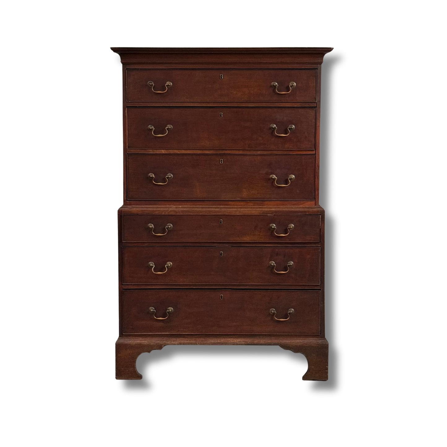 18th C. George III Chest on Chest of Drawers