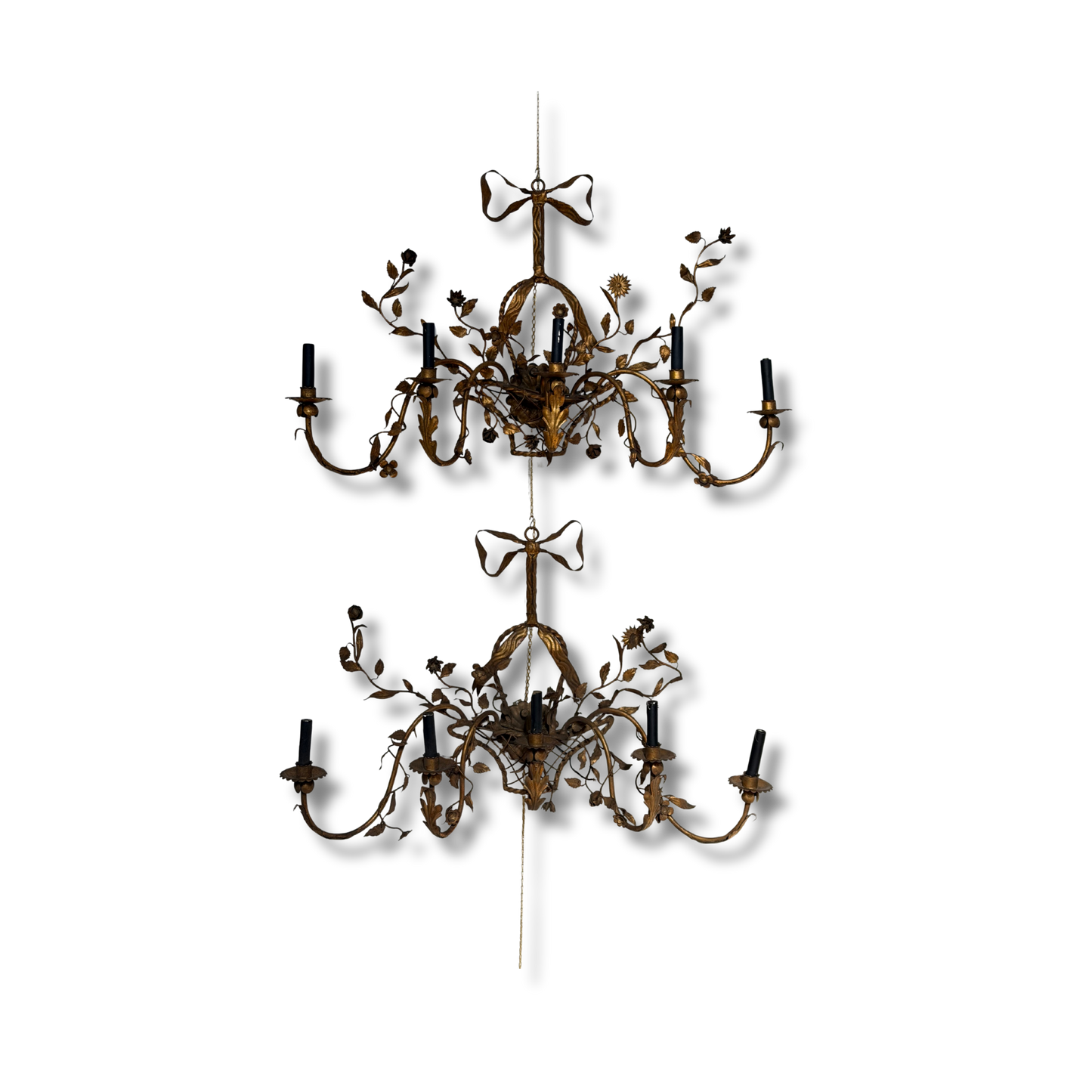 Antique Italian Tole Gilded Wall Sconce