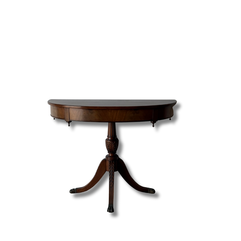 Vintage Mahogany Demi-Lune Console Table
