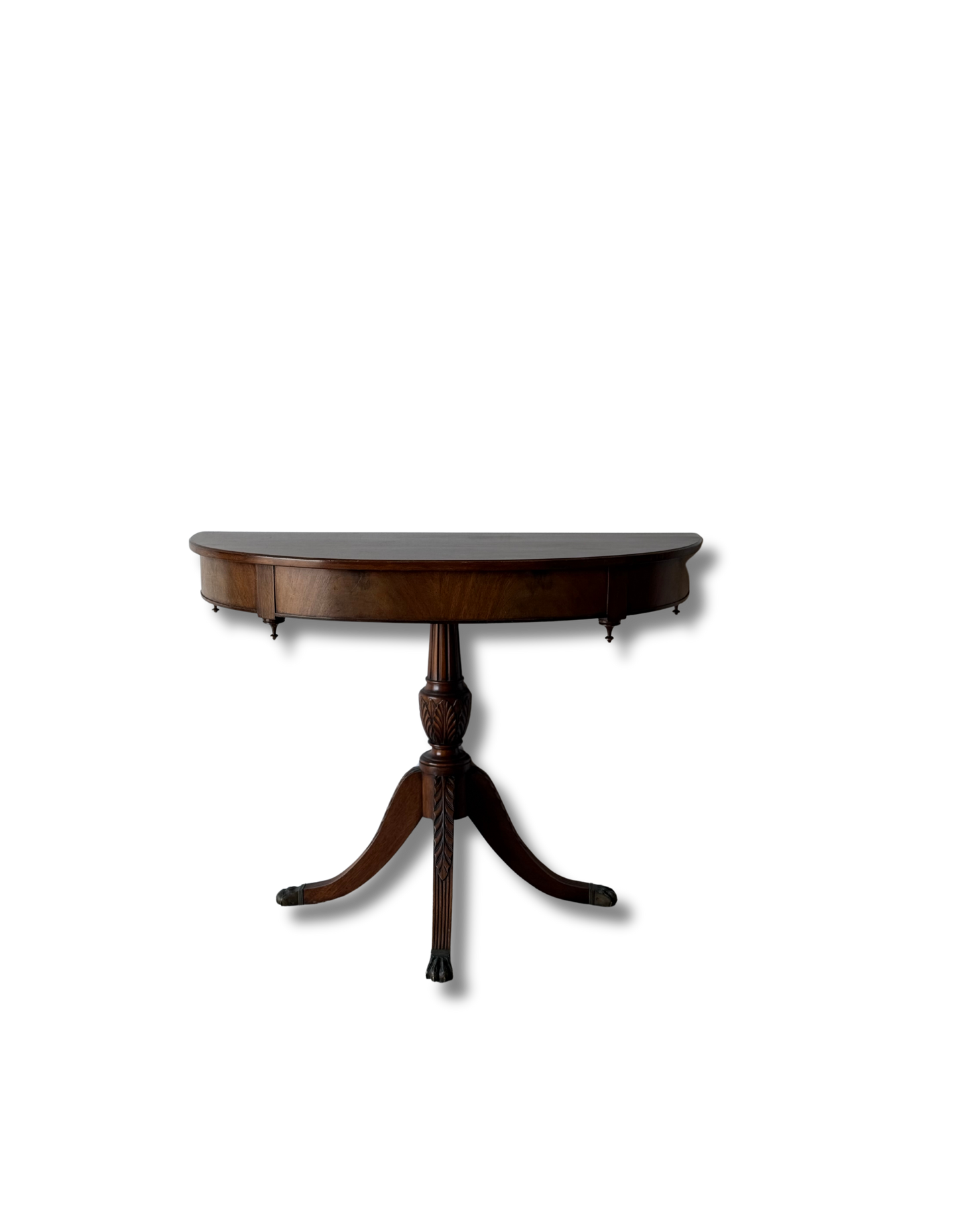 Vintage Mahogany Demi-Lune Console Table