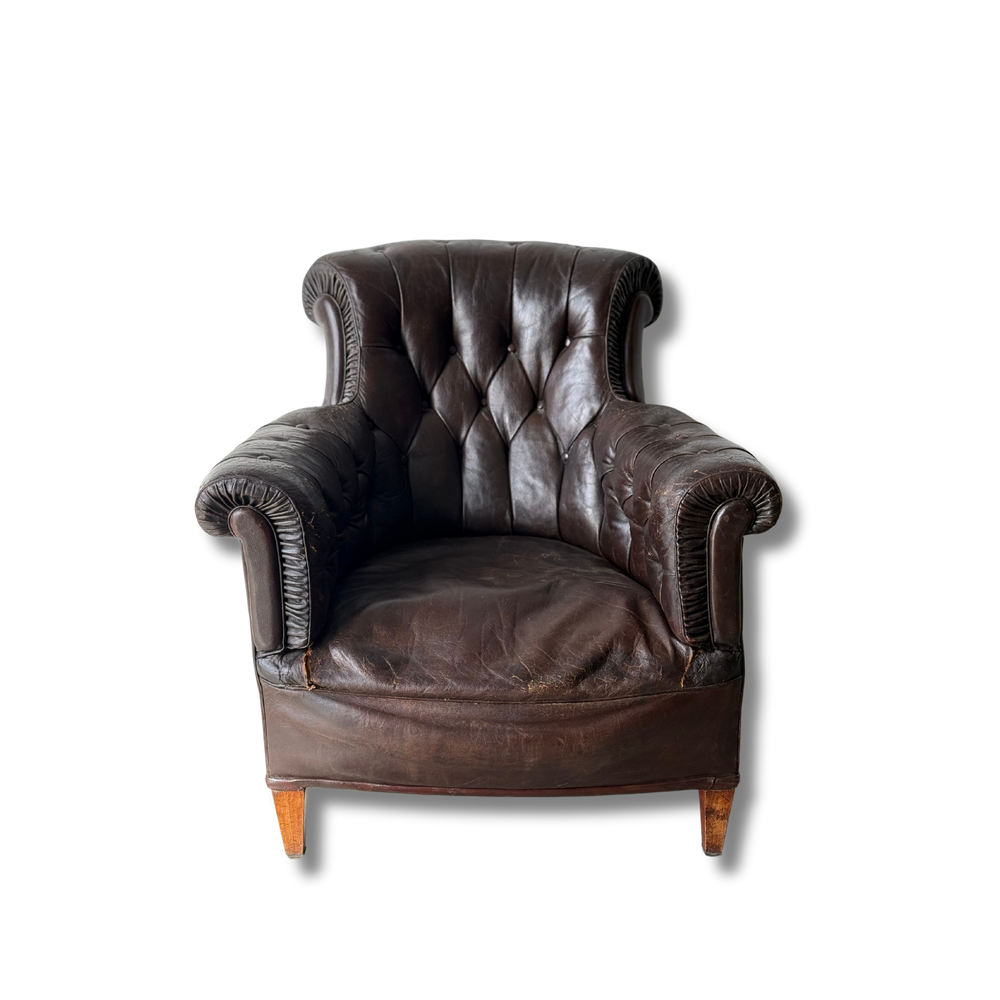 Leather Upholstered Club Chair