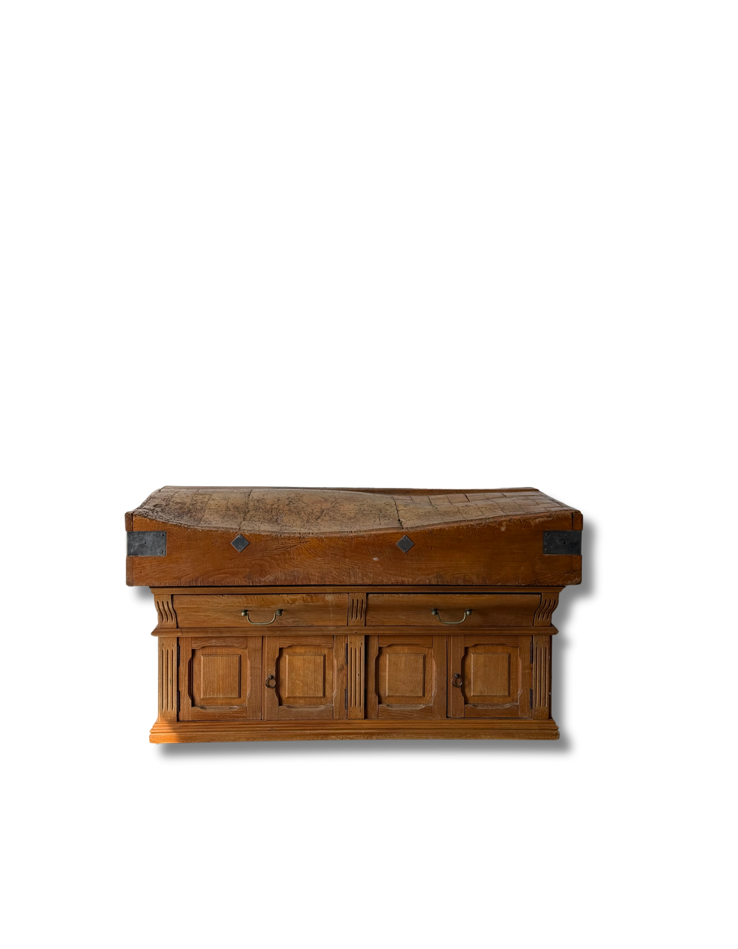 Antique French Butcher's Block Island C. 1910